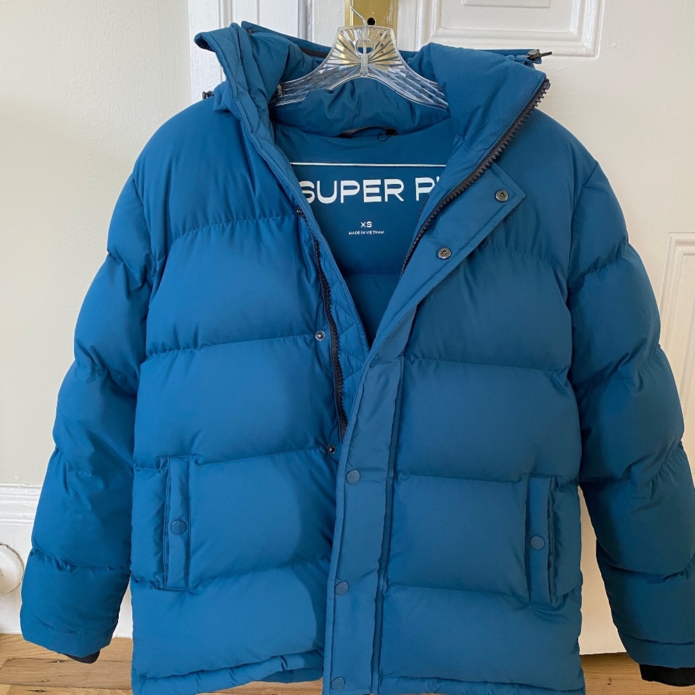 TNA Teal Blue Puffer Jacket